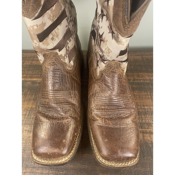 Durango DDB0397 Men’s 8.5M Western Boots Digi Camo Flag Square Toe Brown - Picture 4 of 9
